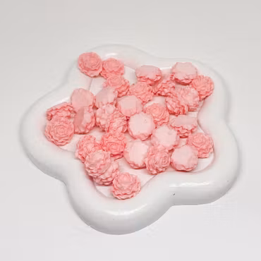 12mm Mjuka blommor Rosa 30st