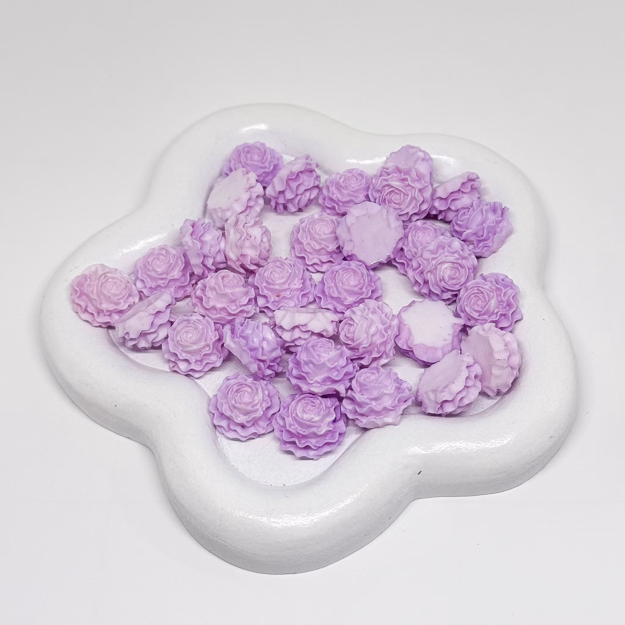 12mm Mjuka blommor Lila 30st