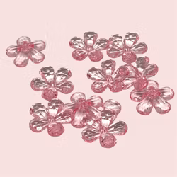 Akrylblommor m. hål 2x2cm Rosa 10st