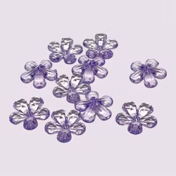Akrylblommor m. hål 2x2cm Lila 10st