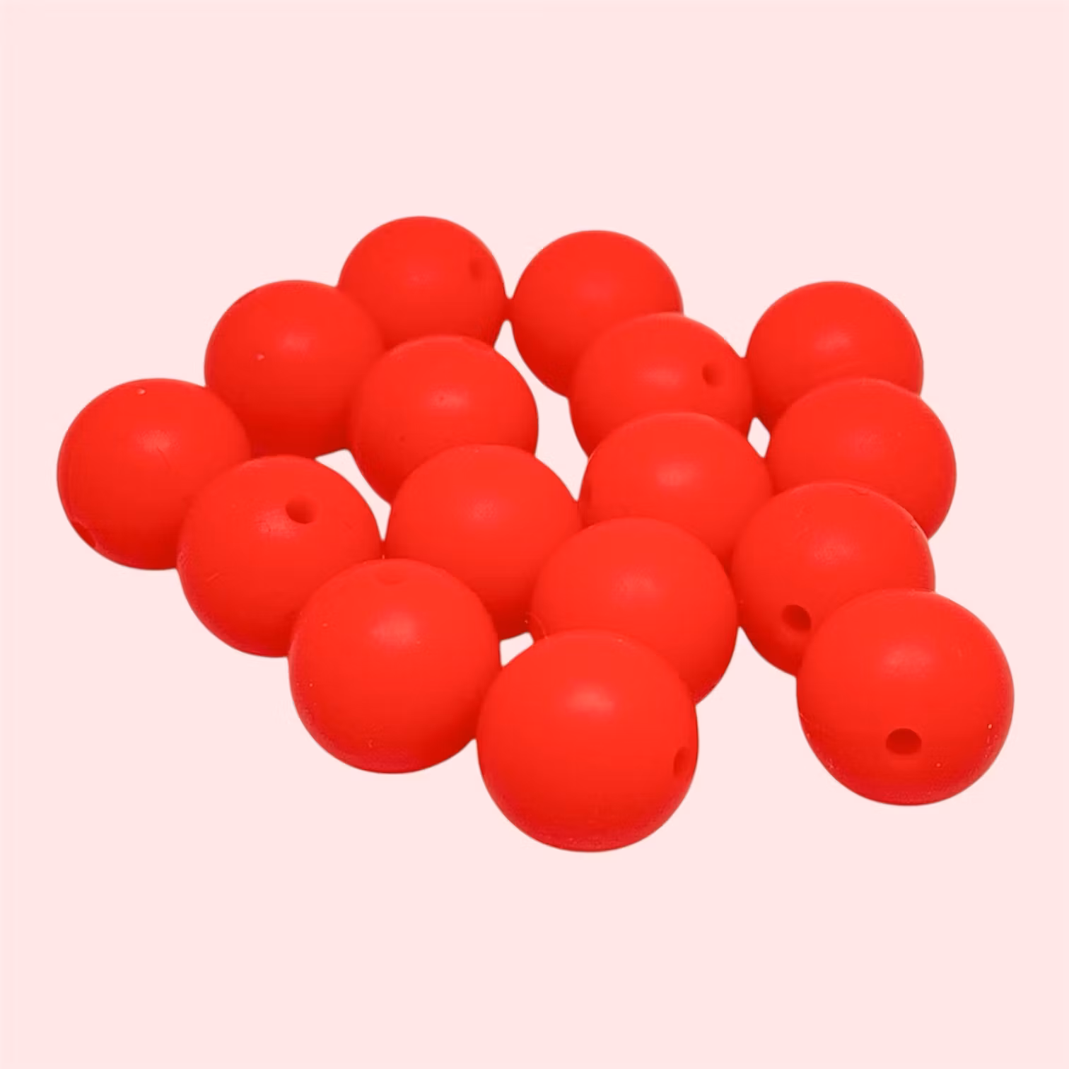 15mm silikonpärla Röd 1st
