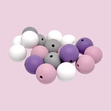 15mm Silikonpärlor Lila mix 10st