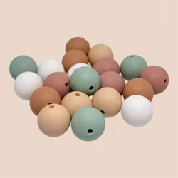 15mm Silikonpärlor Natur mix 10st