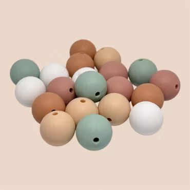 15mm Silikonpärlor Natur mix 10st