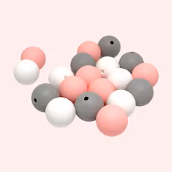15mm Silikonpärlor Rosa mix 10st