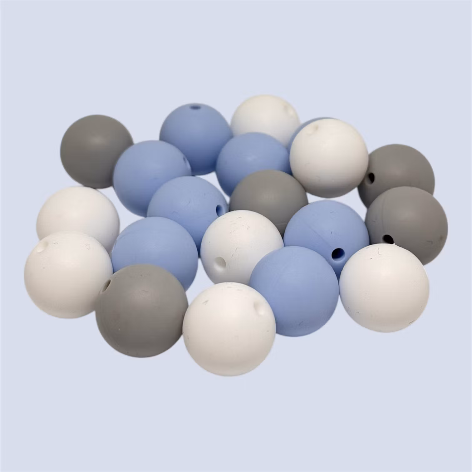 15mm Silikonpärlor Blå mix 10st