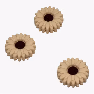 Silikonfokal Daisyblomma beige 1st