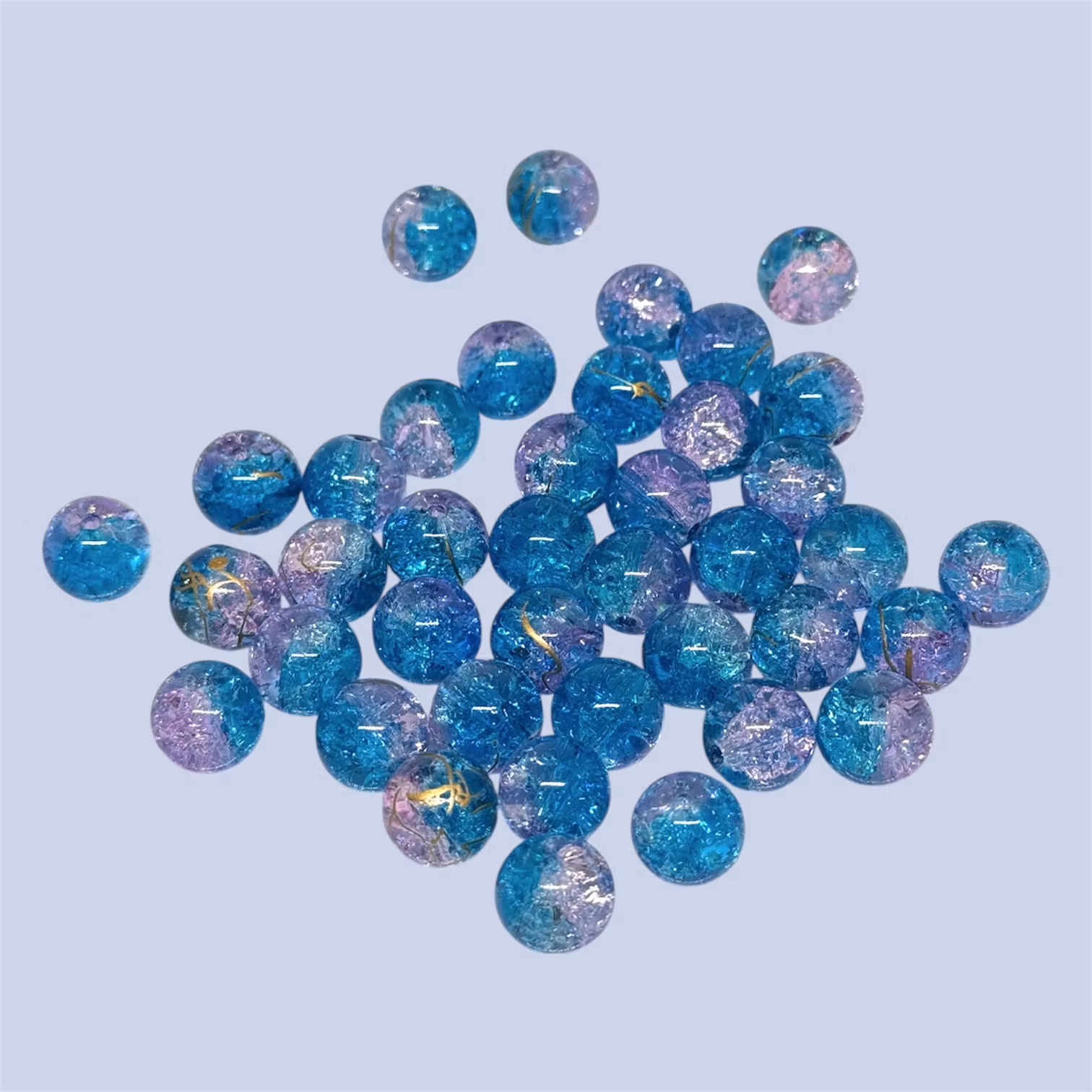 10mm glaspärlor "Galax" 20st