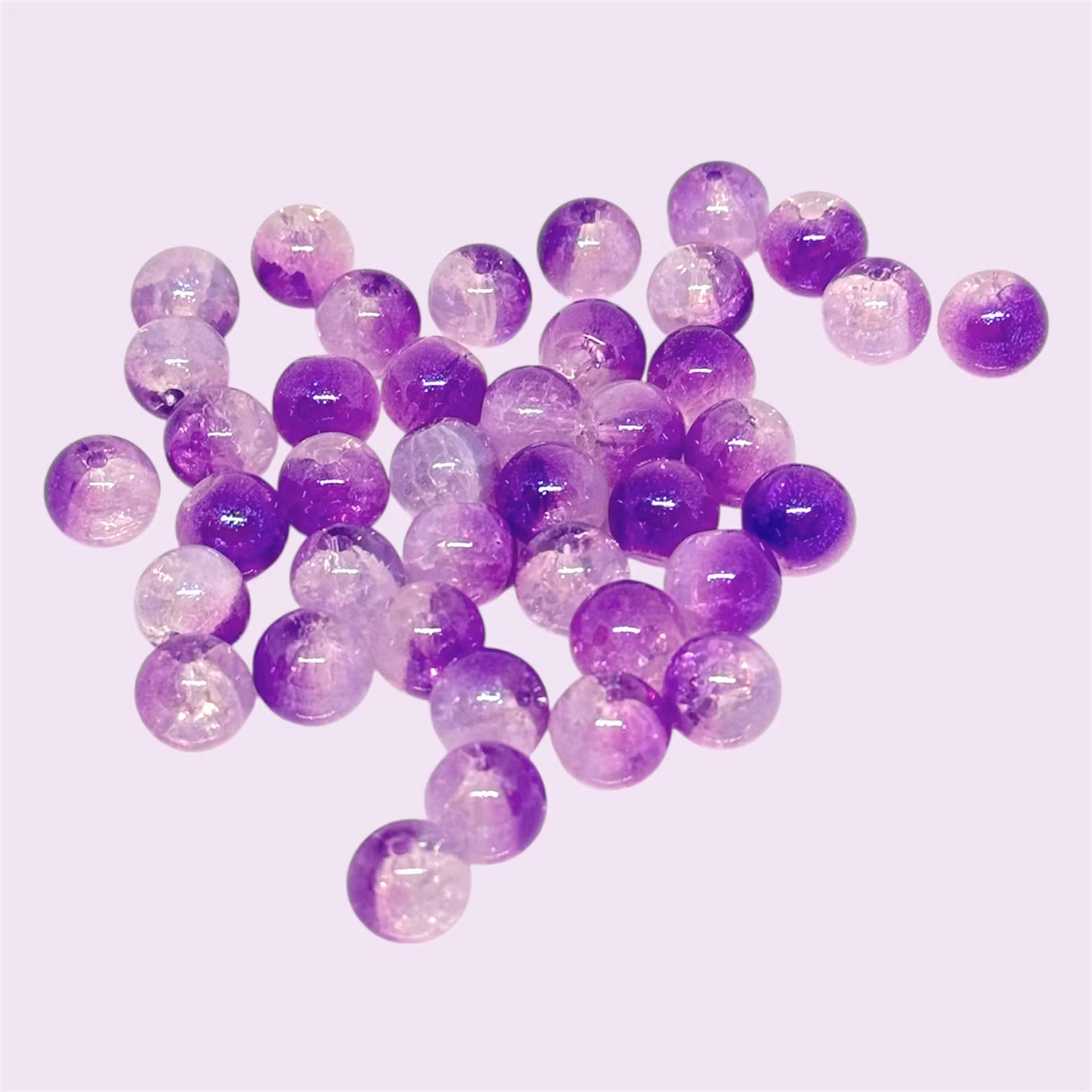 10mm glaspärlor "Lilac" 20st