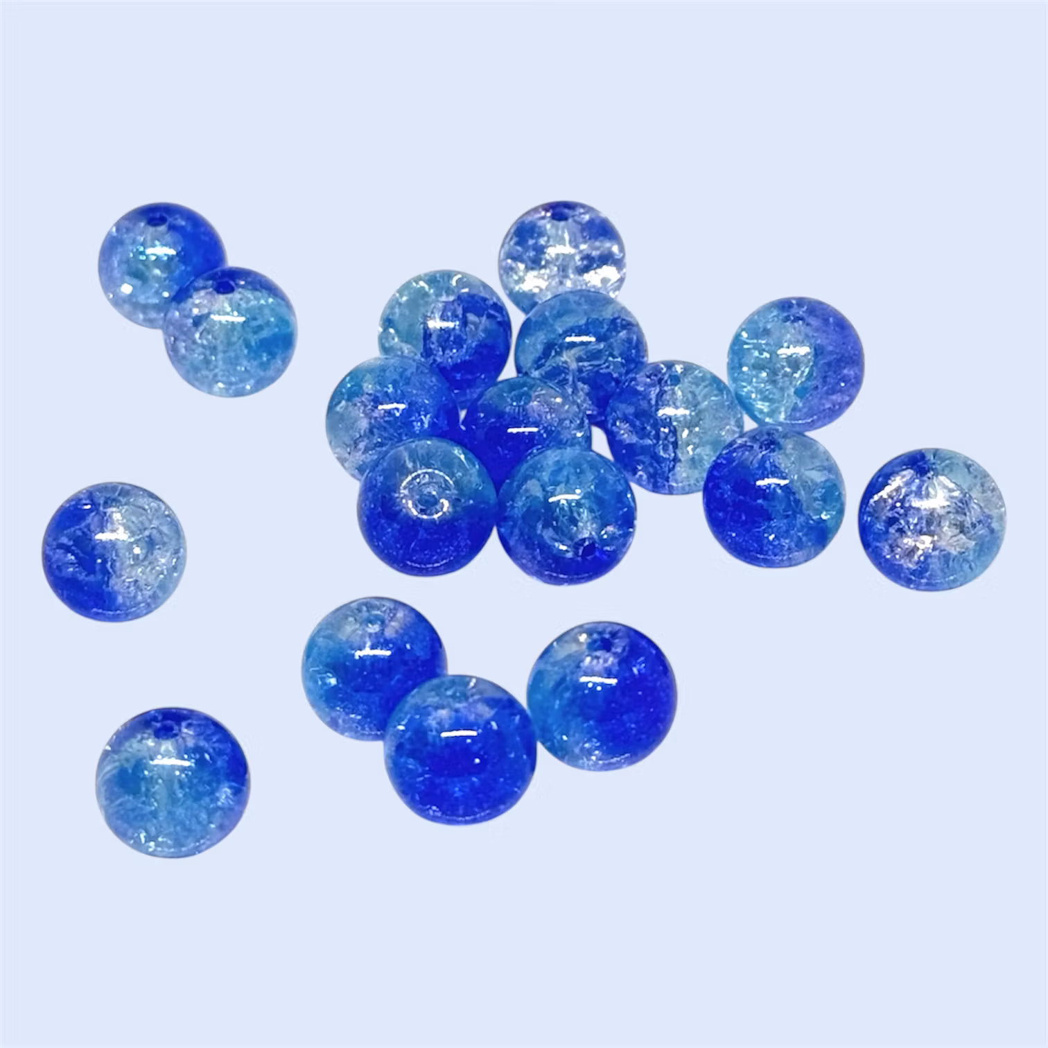 10mm glaspärlor "Ocean" 20st