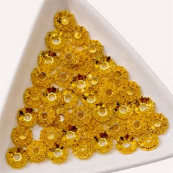 Pärlhatt "Krumelur" 12mm GULD 10st