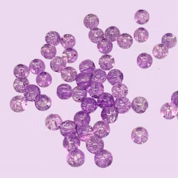 8mm Glaspärlor krackelerade Lila 50st