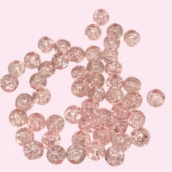 8mm Glaspärlor krackelerade Rosa 50st