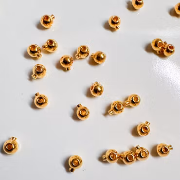 Klämpärlor Lollipop Guld 10st