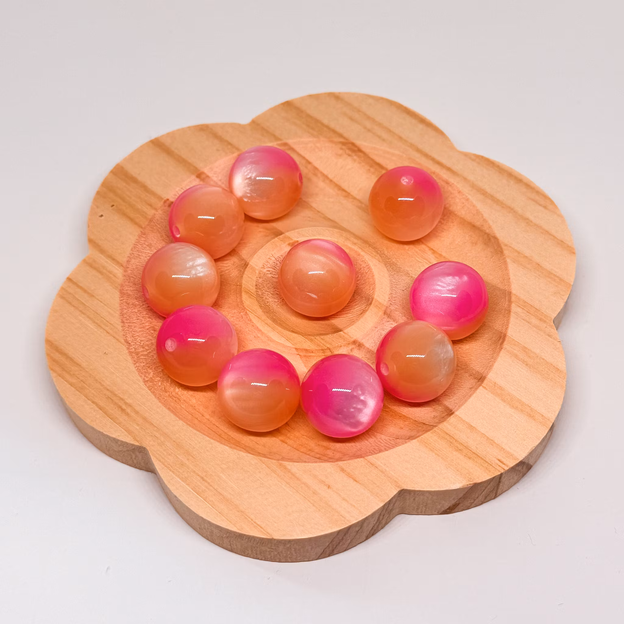 16mm Ombre cat eye Hot pink/beige 1st