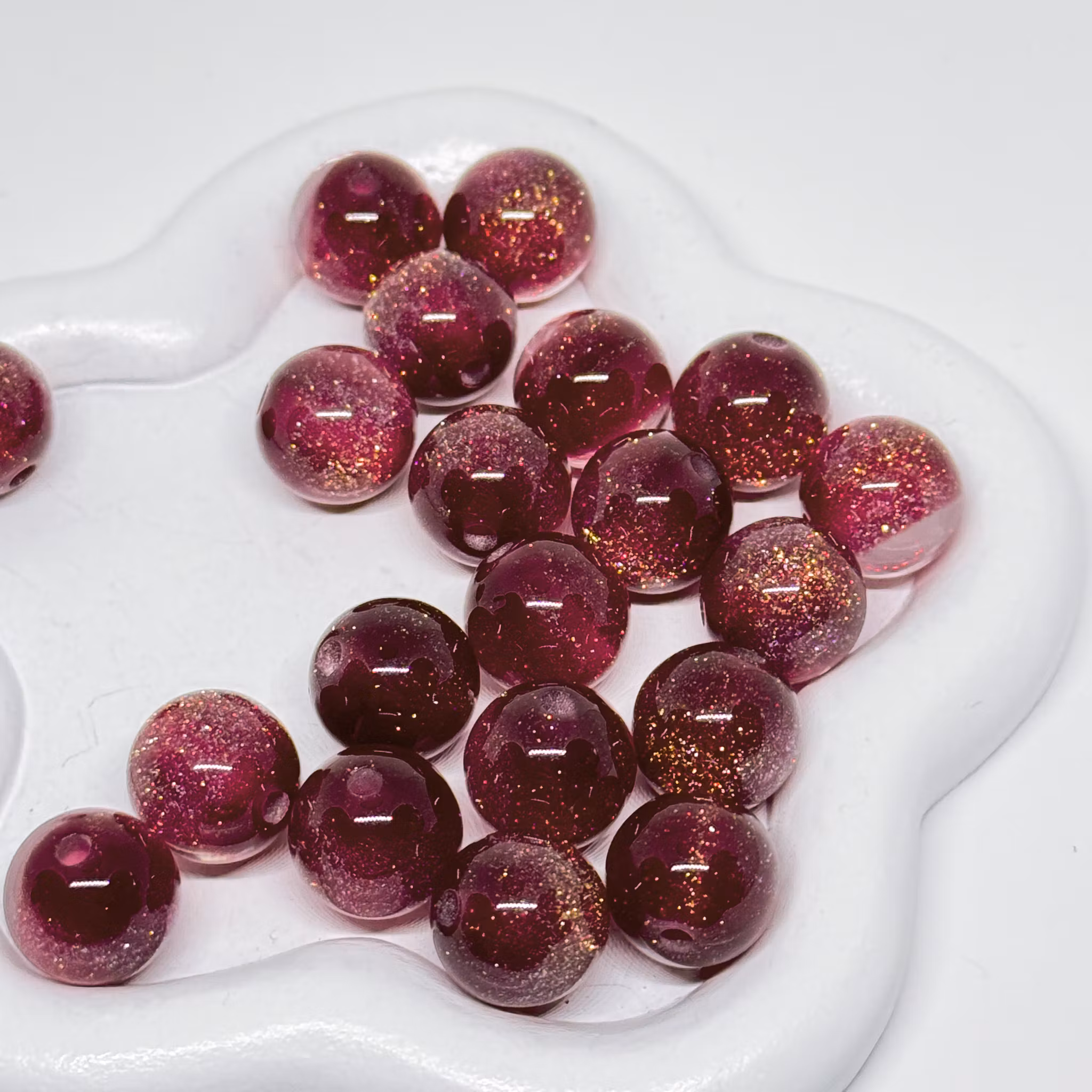 12mm Halvglitter Lila/burgundy 1st