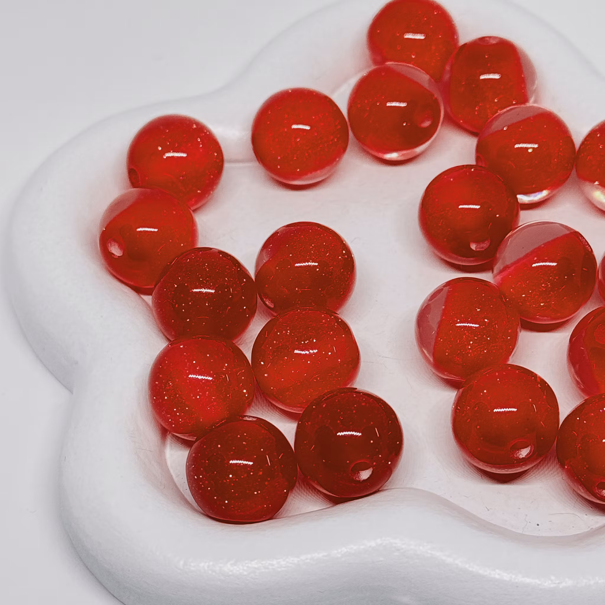 12mm Halvglitter röd 1st