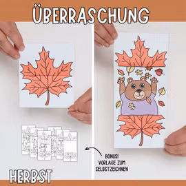 Herbstbasteln für Kinder - Das aufklappbare Herbstblatt