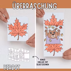 Herbstbasteln für Kinder - Das aufklappbare Herbstblatt