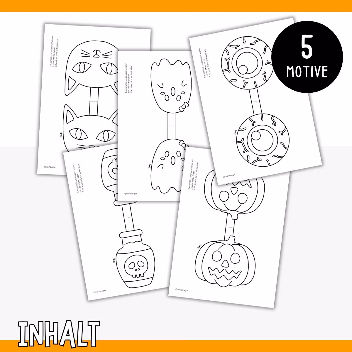 Halloween-Basteln zum Ausdrucken – Girlande