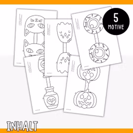 Halloween-Basteln zum Ausdrucken – Girlande