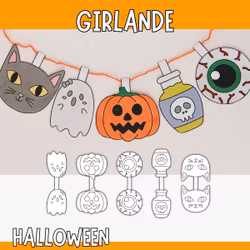 Halloween-Basteln zum Ausdrucken – Girlande