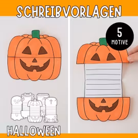 Schreibvorlagen zum Aufklappen – Halloween-Basteln