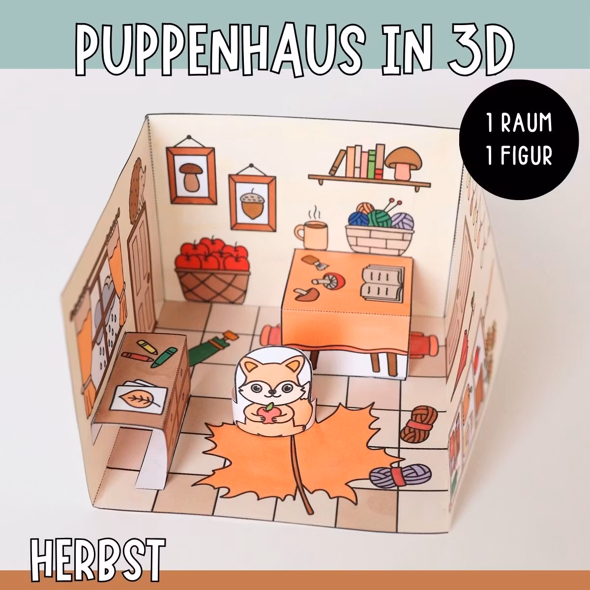 3D-Puppenhaus zum Basteln: Herbst