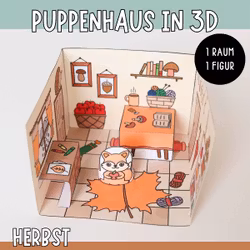 3D-Puppenhaus zum Basteln: Herbst