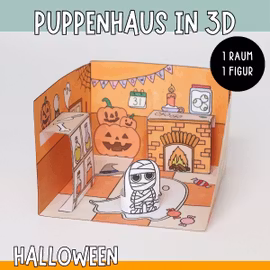 3D-Puppenhaus zum Basteln: Halloween