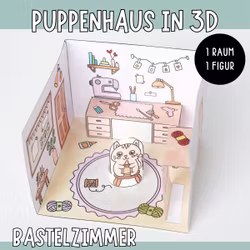 3D-Puppenhaus zum Basteln: Bastelzimmer
