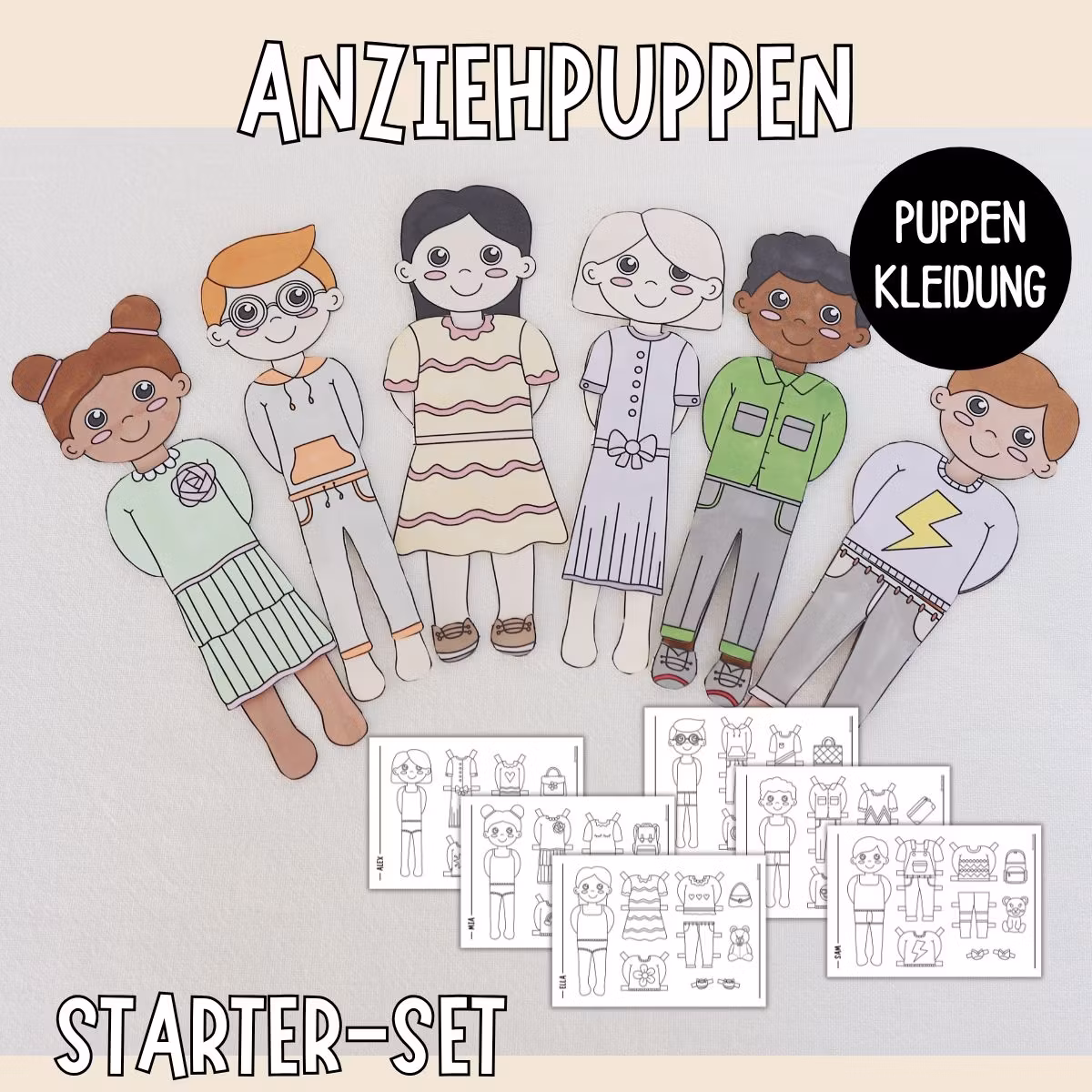 Anziehpuppen zum Basteln - Starterset