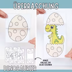 Aufklappbare Bastelvorlagen - Dinosaurier