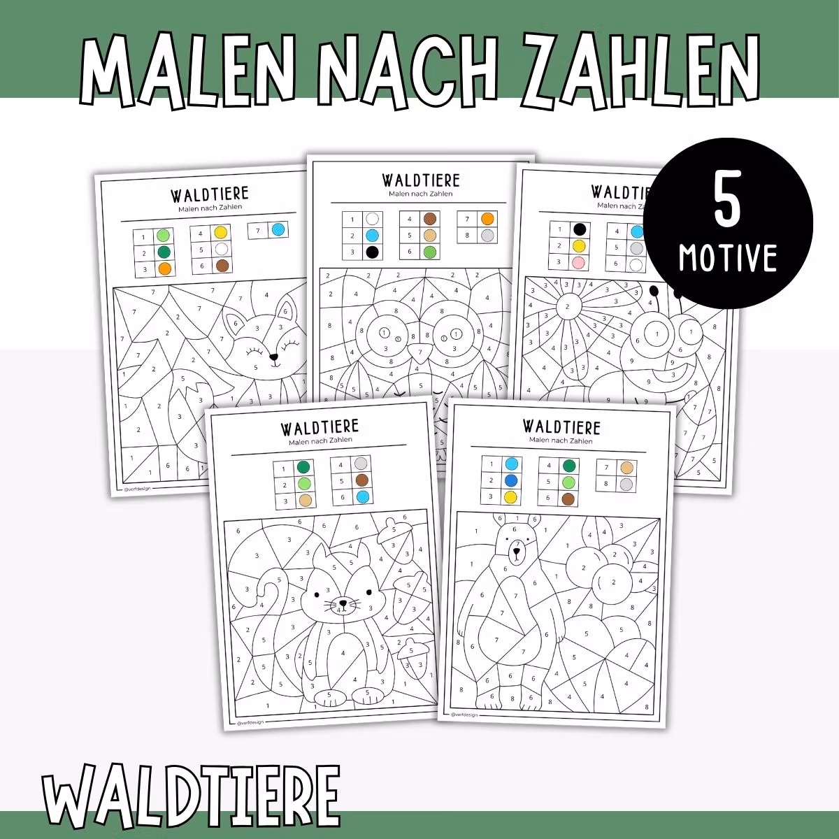 Malen nach Zahlen - Waldtiere