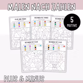 Malen nach Zahlen - Plus und Minus