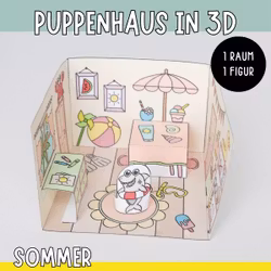 3D-Puppenhaus zum Basteln: Sommer