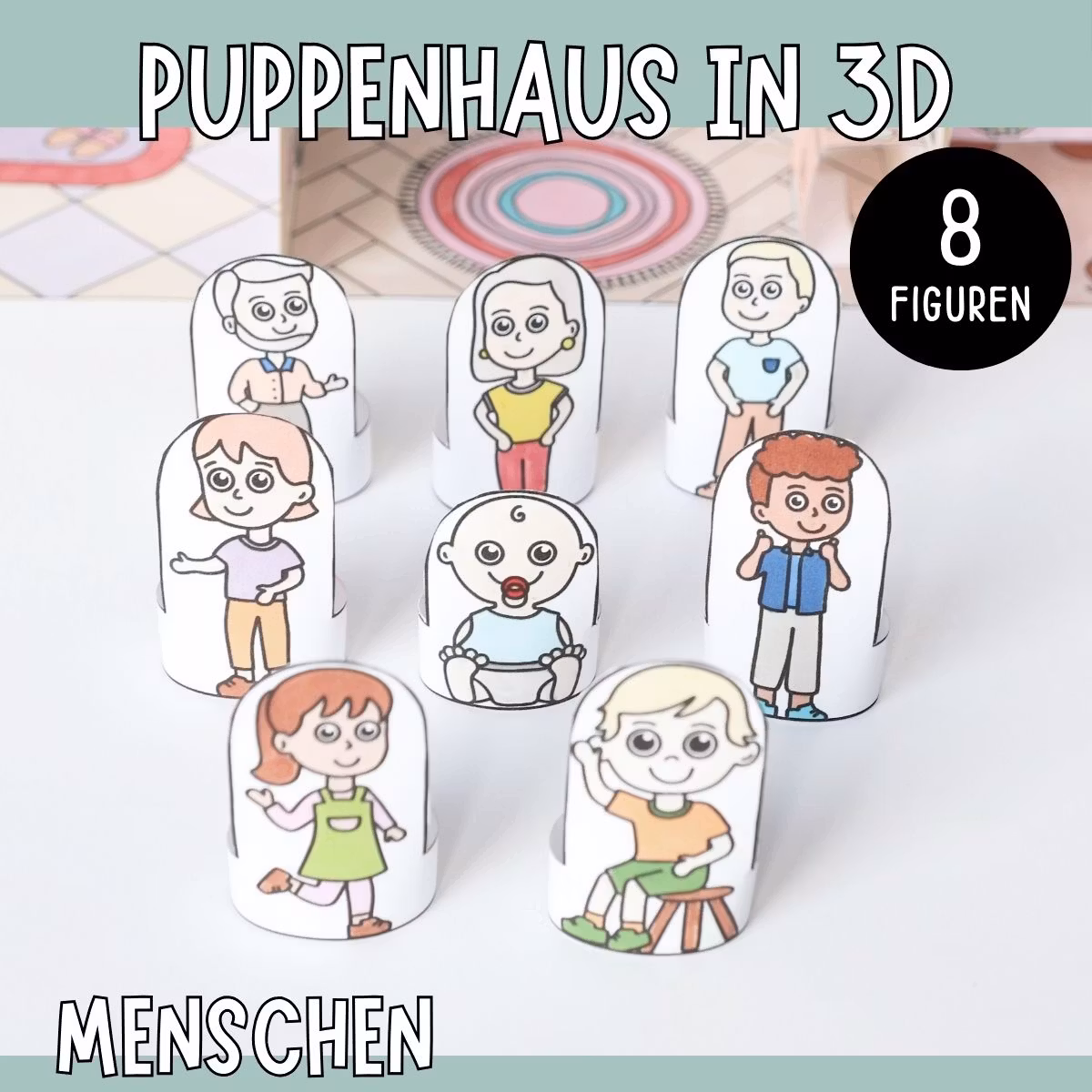 3D-Puppenhaus zum Basteln: Menschen