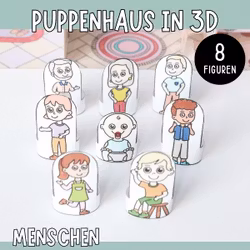 3D-Puppenhaus zum Basteln: Menschen