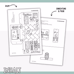 3D-Puppenhaus zum Basteln: Klassenzimmer