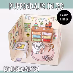 3D-Puppenhaus zum Basteln: Kindergarten