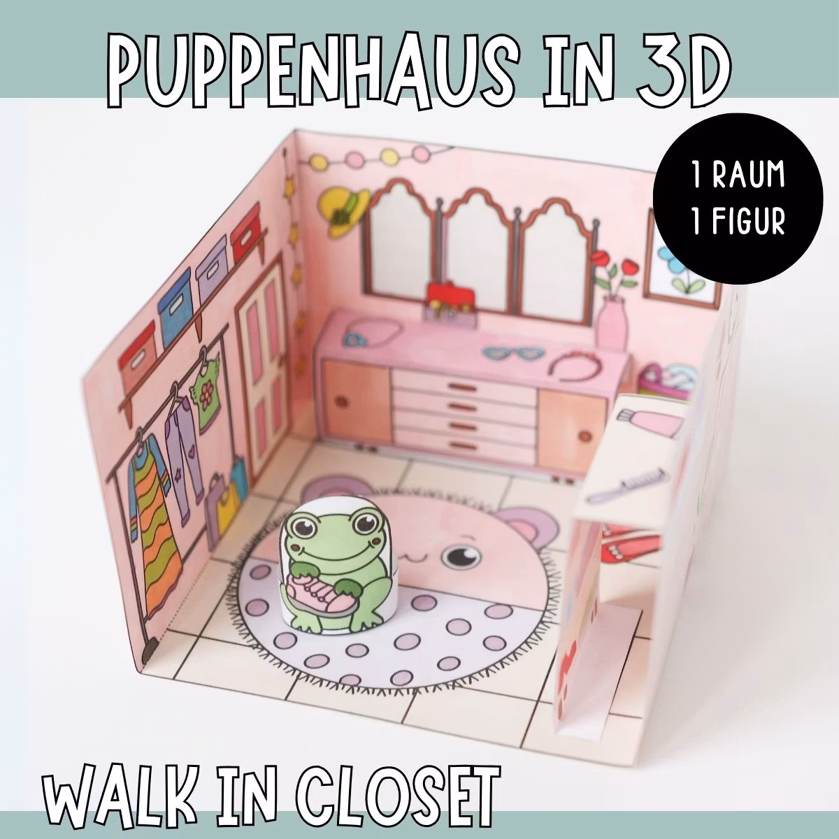3D-Puppenhaus zum Basteln: Walk-in Closet