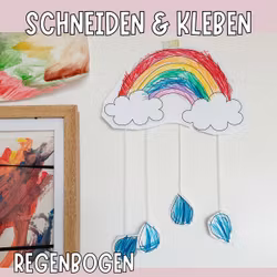 Regenbogen basteln - Bastelvorlage zum Ausdrucken