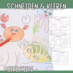 Ausschneiden und kleben - Meerestiere