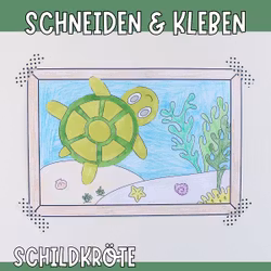 Schildkröte basteln – Bastelvorlage als Wandbild