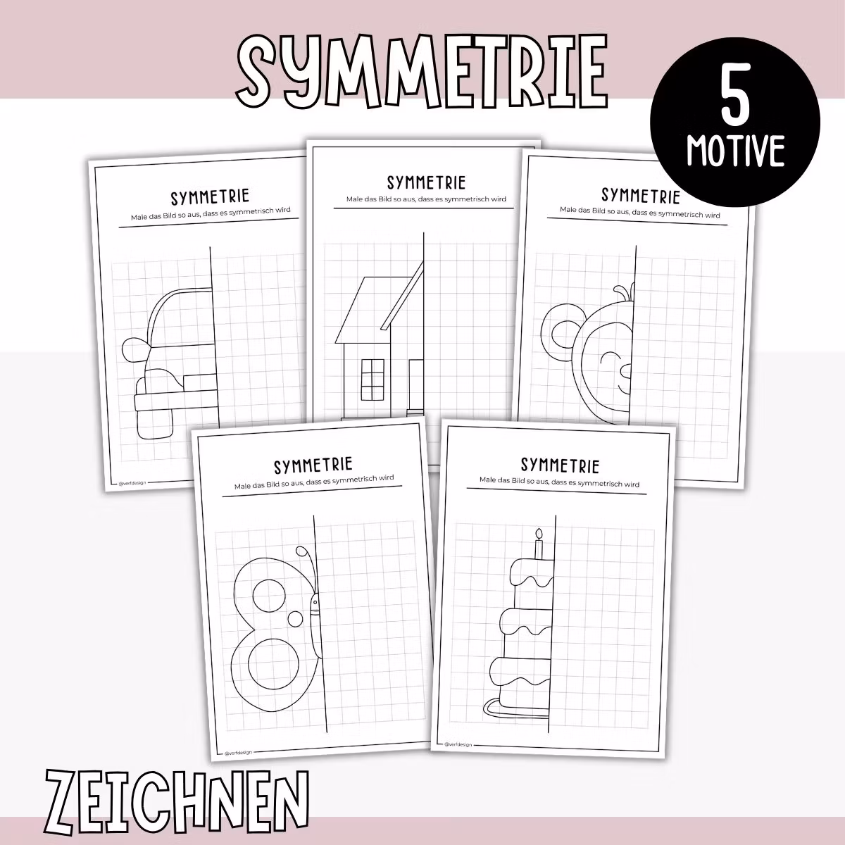 Symmetrie zeichnen und ausmalen