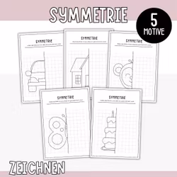 Symmetrie zeichnen und ausmalen