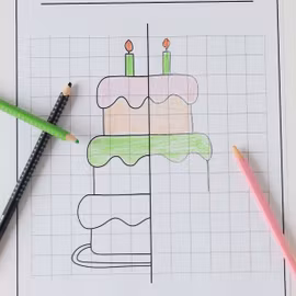Symmetrie zeichnen und ausmalen