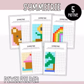 Symmetrie ausmalen mit Pixelbildern