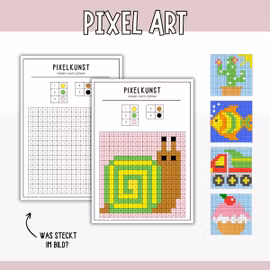 Pixelbilder ausmalen – verborgene Motive entdecken