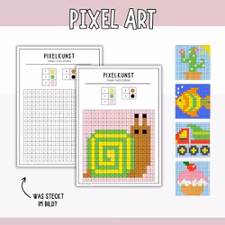 Pixelbilder ausmalen – verborgene Motive entdecken